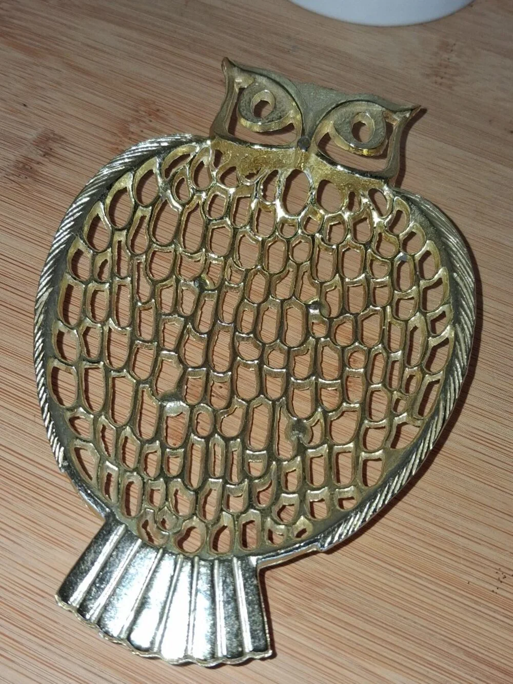 vintage Ben Rickert owl trinket jewelry tray